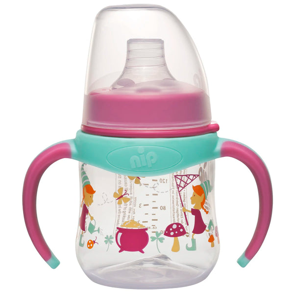 Nip Wide Neck Training Bottle 150mL Elves Pink