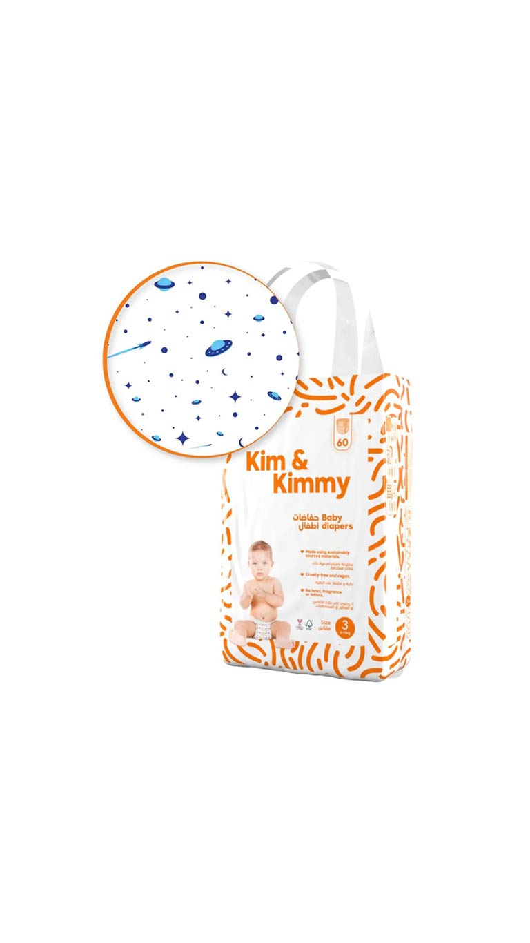 Kim & Kimmy Size 3 (6-11kg) – 60 Diapers