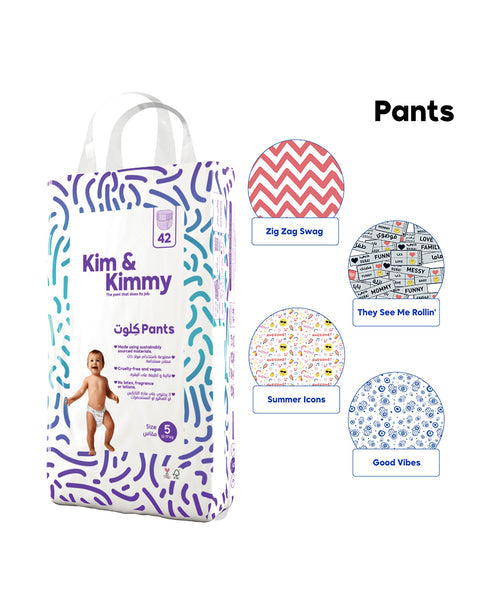 Kim & Kimmy Good Vibes Diaper Pants-Size 5 (12-17Kg)