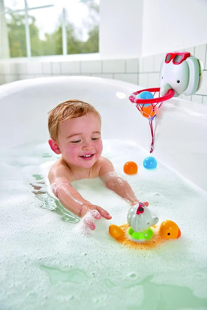 Hape Bath Time Basketball Elephant Pal | Bathtub Shooting Game