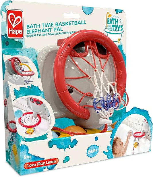 Hape Bath Time Basketball Elephant Pal | Bathtub Shooting Game