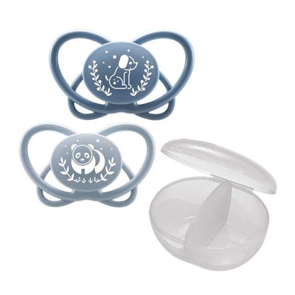 Nip - Butterfly Soother With Sterilizer Box 5-18M - Blue - 2 pcs